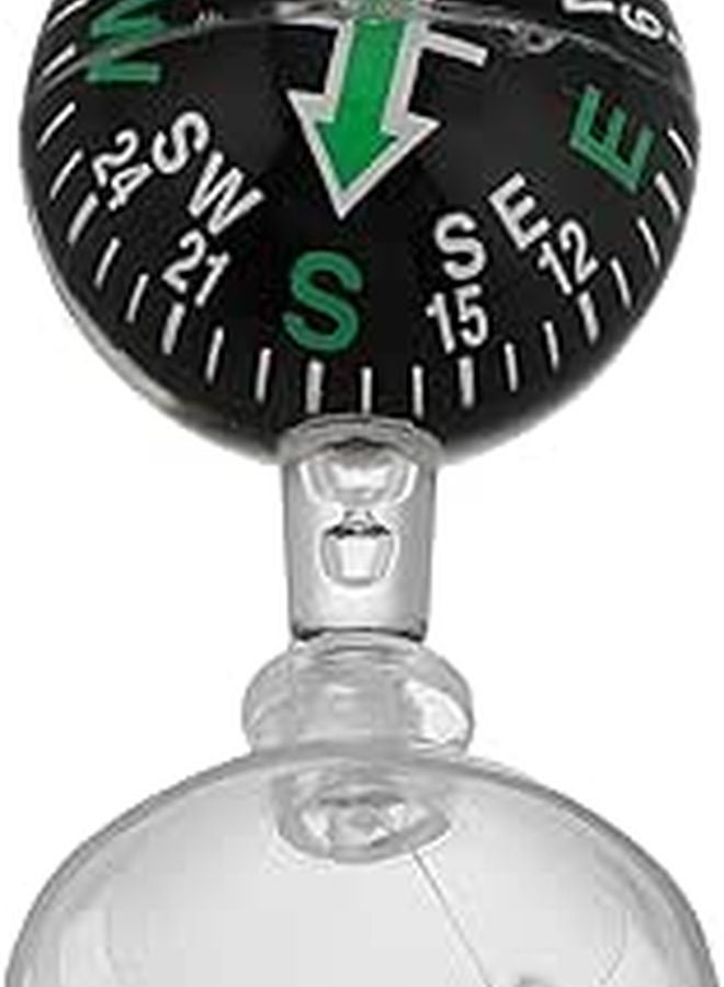 Black Plastic Car Compass Suction Cup 38mm for Vehicle Dashboard Navigation - Image 1