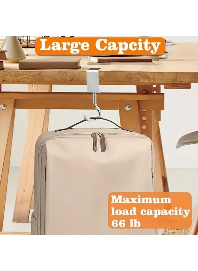 الخطافات المكتبية الفضية القابلة للتعديل بدون حفر للحقائب الظهرية وحقائب اليد والمعاطف لتوفير مساحة التخزين - Image 5