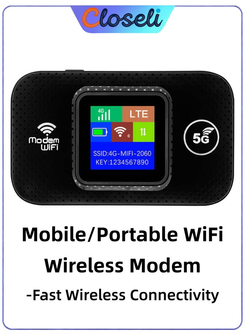 Closeli Portable WiFi Router,Pocket WiFi,CPE Wireless Router,4G LTE,Support 5G SIM Card Router,3000mAh Long Battery Life,Stable Signal, Wide Coverage,WPA/WPA2 Security Encryption, Up to 10 Devices - Image 1