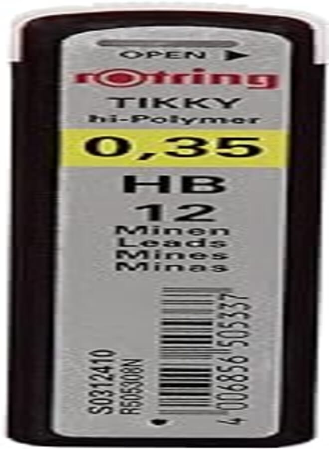 Rotring أقلام إعادة تعبئة روترينج HB مقاس 0.35 مم لقلم الرصاص الميكانيكي