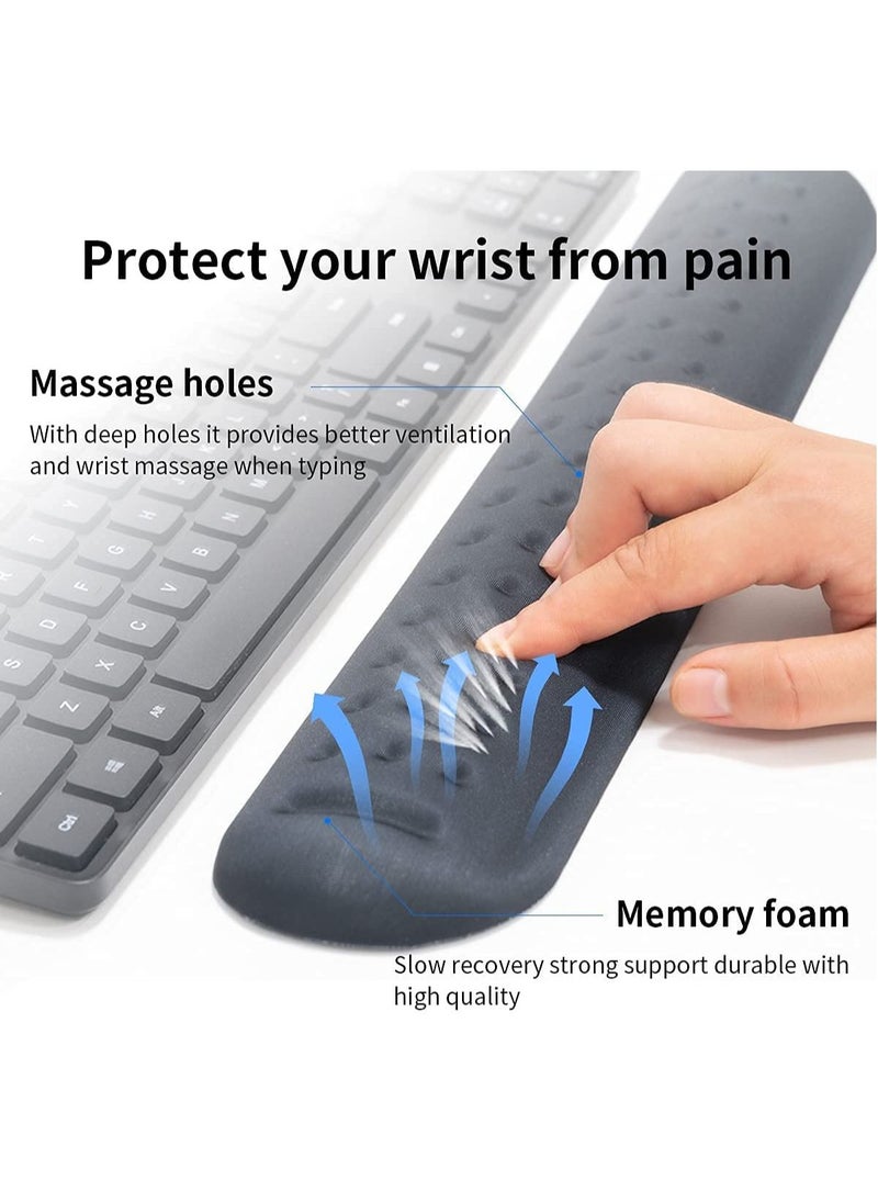 Rubik - Memory Foam Keyboard Wrist Rest Pad and Mouse Pad with Wrist Rest, Ergonomic Hand Palm Rest Support, Memory Foam Pads Gaming, Computer, PC, Laptop, Mac Typing and Wrist Pain Relief - Image 1