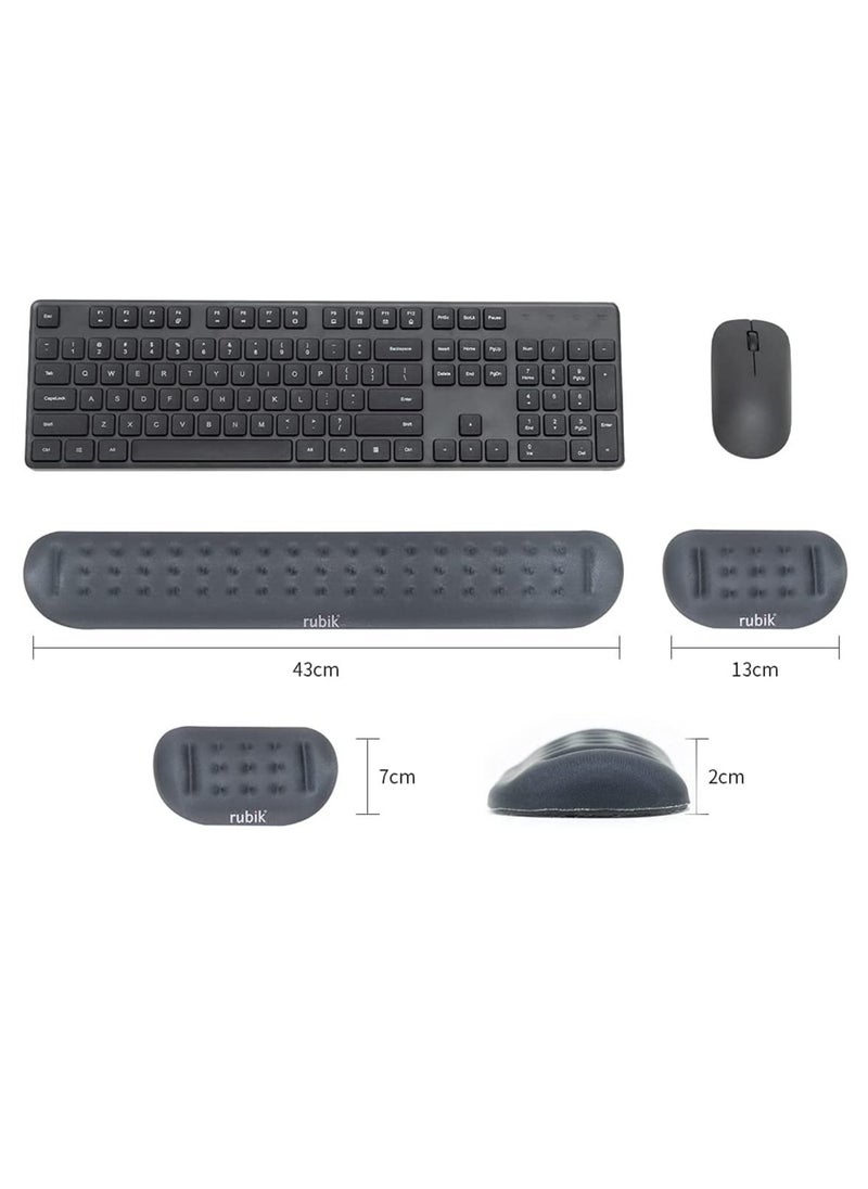 Rubik - Memory Foam Keyboard Wrist Rest Pad and Mouse Pad with Wrist Rest, Ergonomic Hand Palm Rest Support, Memory Foam Pads Gaming, Computer, PC, Laptop, Mac Typing and Wrist Pain Relief - Image 1