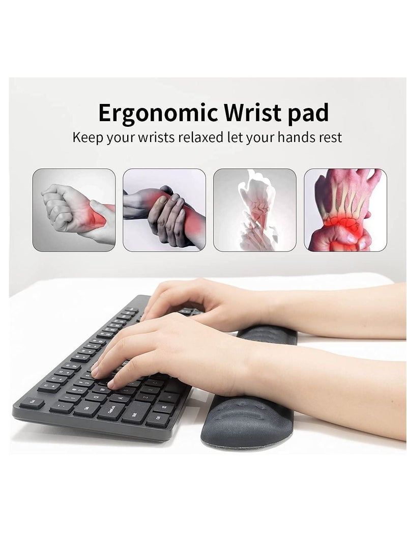 Rubik - Memory Foam Keyboard Wrist Rest Pad and Mouse Pad with Wrist Rest, Ergonomic Hand Palm Rest Support, Memory Foam Pads Gaming, Computer, PC, Laptop, Mac Typing and Wrist Pain Relief - Image 1