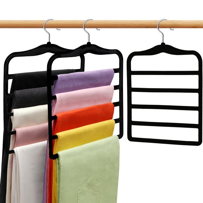CLOSET ORGANIZERS AND STORAGE3 PACK VELVET PANTSHANGERSSPACESAVINGNON SILP 5 TIER SCARF JEANS ORGANIZERDORM ROOM ESSENTIALS FOR COLLEGE STUDENTS GIRLS BOYS GUYSORGANIZATION AND STORAGE