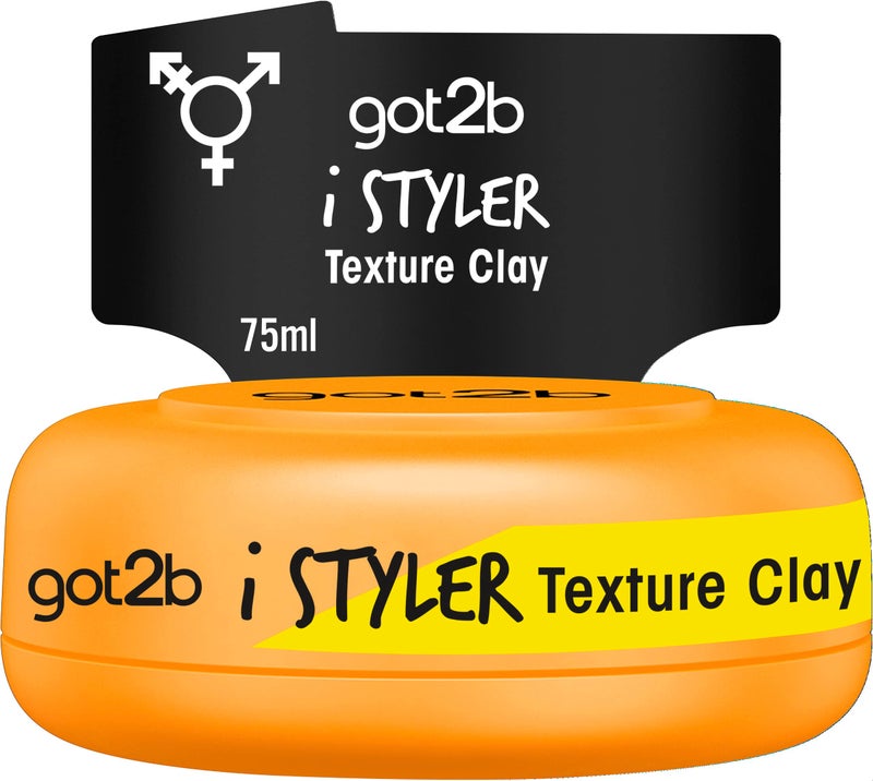 got2b iStyler Texture Clay Halt 4 (75 ml), Hair Cream for Men Gives a Cool Matte Effect, Hair Paste for a Textured, Matte-Defined Style