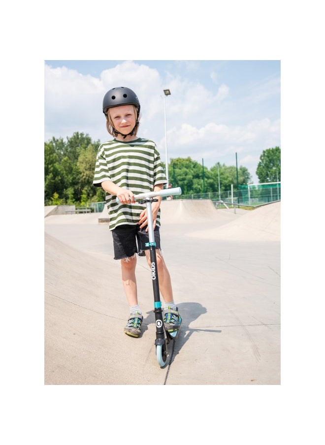 Qkids - Skate Scooters for Kids with 3 Points Adjustable Height, 360 Degrees Rotation, Antislip Rubber Handles, for Age from 3+ Years Green - Image 1