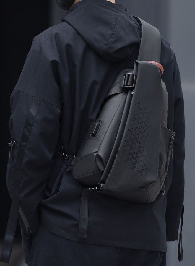 M MIAOYAN Functional crossbody bag men's bag new large capacity shoulder bag motorcycle backpack chest bag  - Image 1