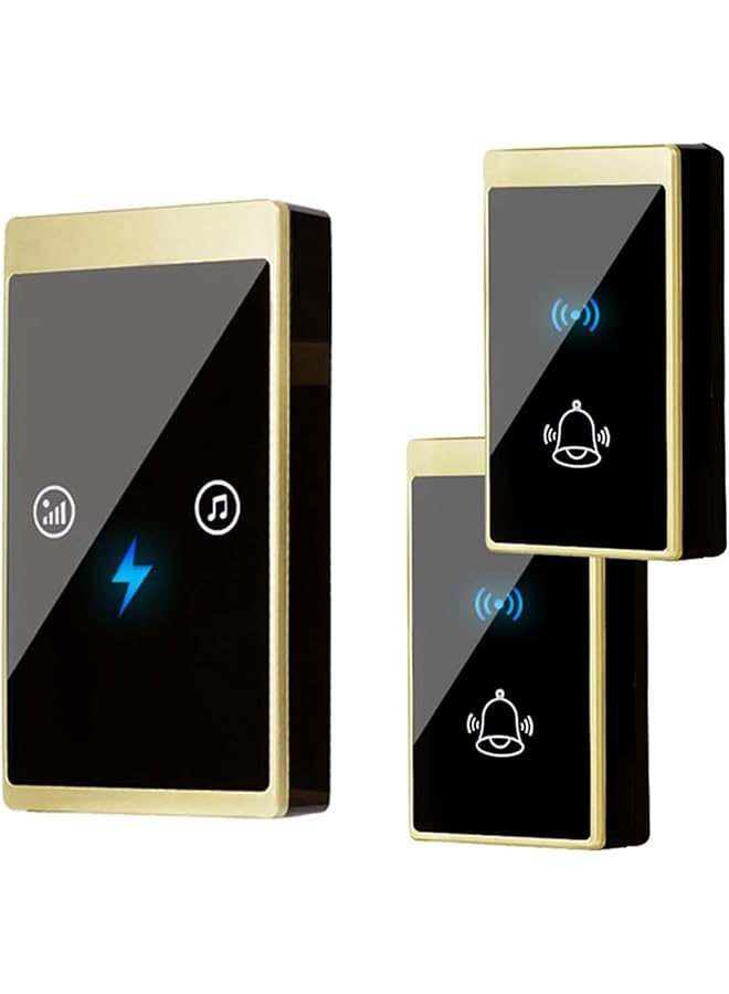 promass Wireless Doorbell,Waterproof Door Bell Kit With 1 Press Self-Powered Transmitter & 1 Plug-In Receiver,38 Melodies For Home Office Apartment