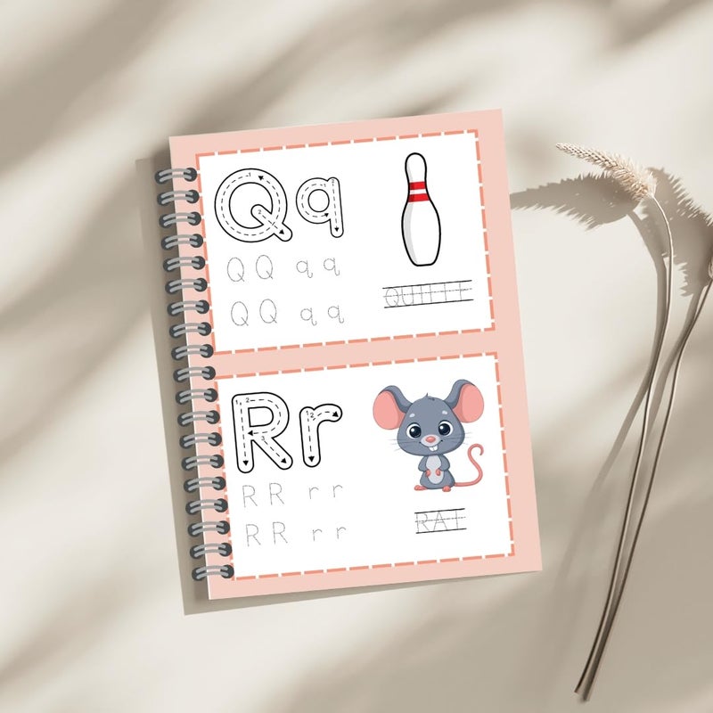 Emmaverse FRENCH activity book for kids| wipe and clean| with Whiteboard pen| practice 1000+ times| letters, Numbers, lines and shapes tracing book| Pen control