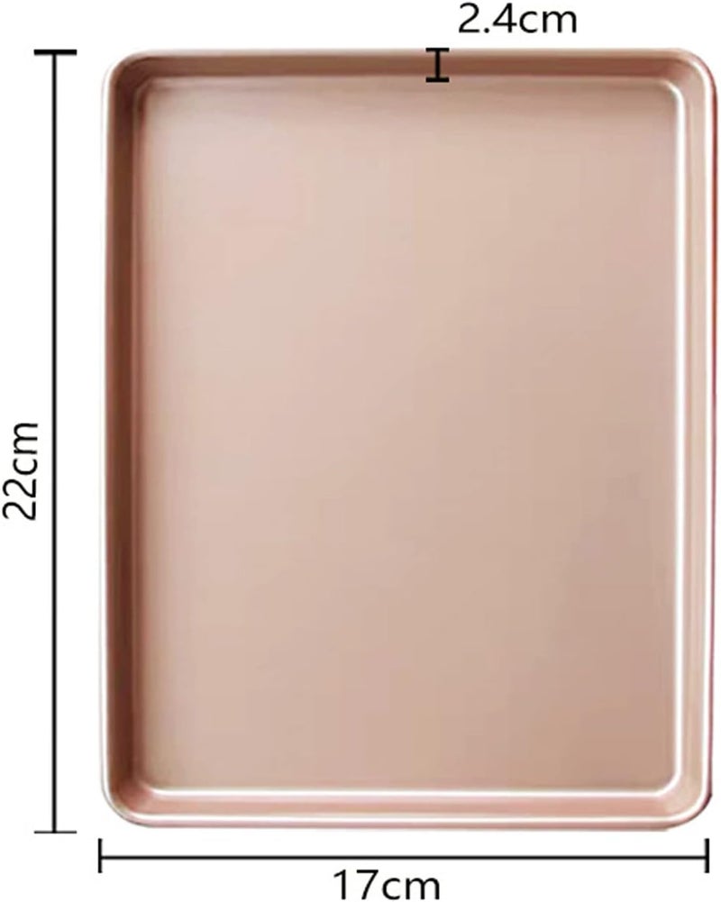 Baking Leakproof Rectangle Rose Gold Carbon Steel Bakeware Oven Baking Mold(22x17x2.4) - Image 2