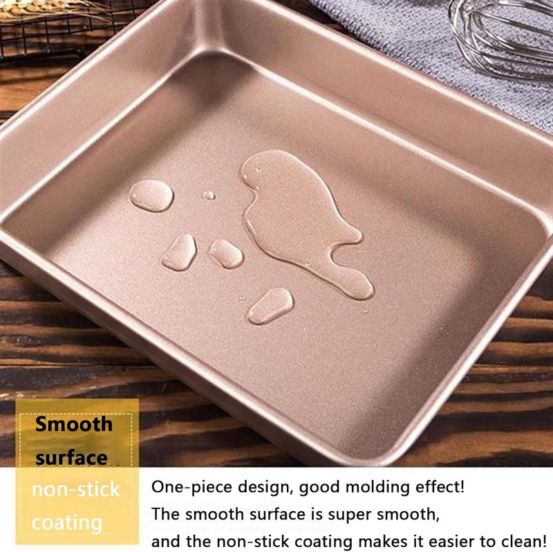 Baking Leakproof Rectangle Rose Gold Carbon Steel Bakeware Oven Baking Mold(22x17x2.4) - Image 5
