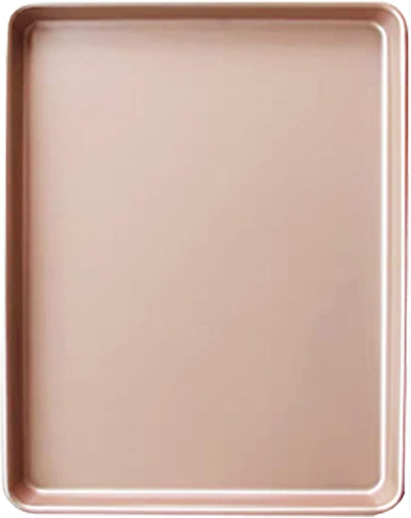 Baking Leakproof Rectangle Rose Gold Carbon Steel Bakeware Oven Baking Mold(22x17x2.4) - Image 1