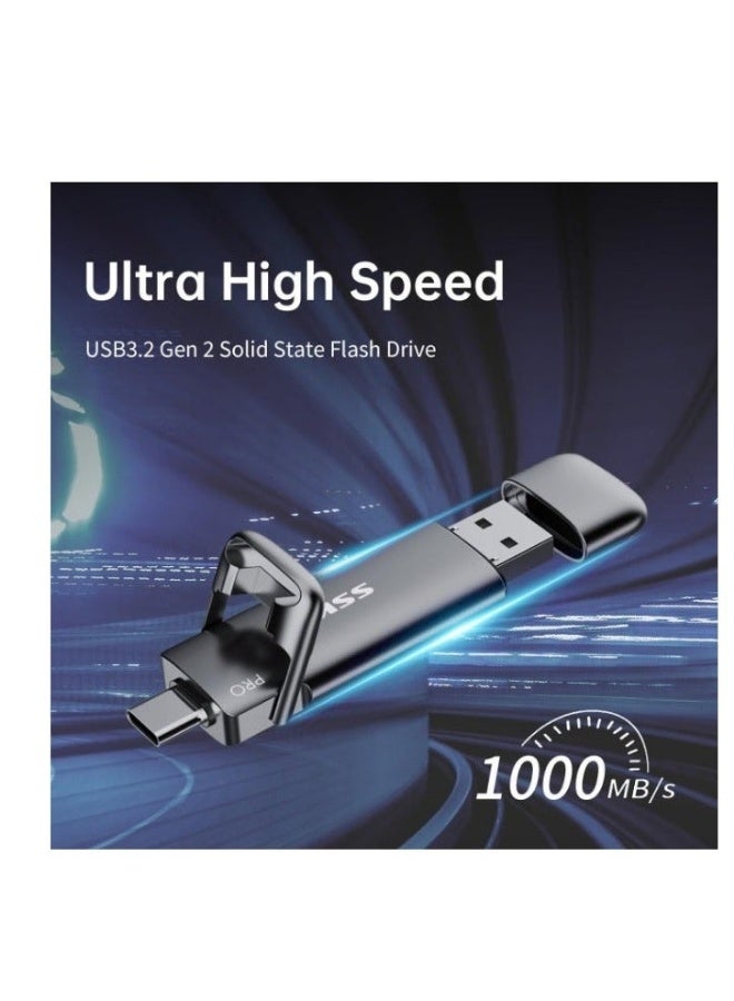 SSK 1TB USB C Thumb Drive up to 1000MB/s,Fast Flash Dual Drive,External Portable SSD Drive Type C+USB A 3.2 Gen 2 Flash Drive,USB C Memory Stick for iPhone 15/PS4/Android Phone/Tablet/Windows/Mac - Image 2