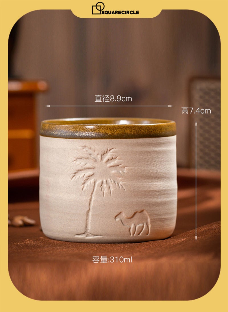 Squarecircle Desert Palm Tree and Camel Pattern Ceramic Coffee Mug, 310ml, Reusable, Hand Wash Only, Perfect for Family Gatherings and Special Occasions, Desert Theme Gift, Desert Coffee Mug | Desert Theme Decor | Ceramic Mug, Back to School Coffee Mug - Image 5