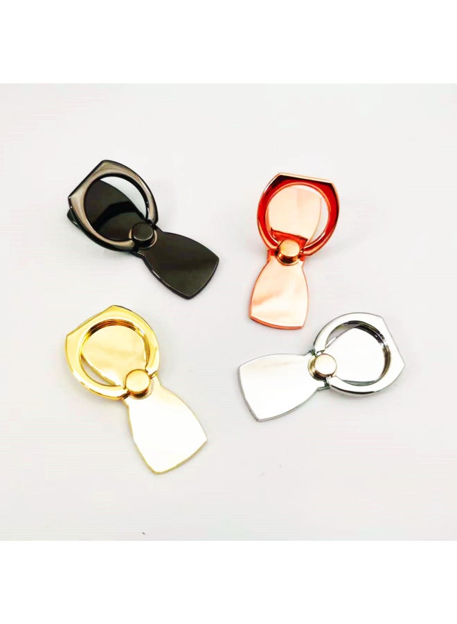 Loquat Bow Tie Ring Buckle Creative Mobile Phone Ring Bracket 360 Rotating Metal Desktop Support Back Bracket-Color:Gold-small Golden Bag Packaging - Image 2