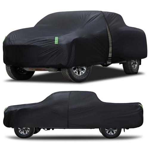 Qualencey Car Cover Waterproof All Weather Full Outdoor Pickup Truck Cover Rain UV Protection, Size T1 Universal Fit for Ford Ranger/F150 Chevy C10 S10,Nissan Frontier,ect.(Fit Truck Length UP to 220inch) - Image 1