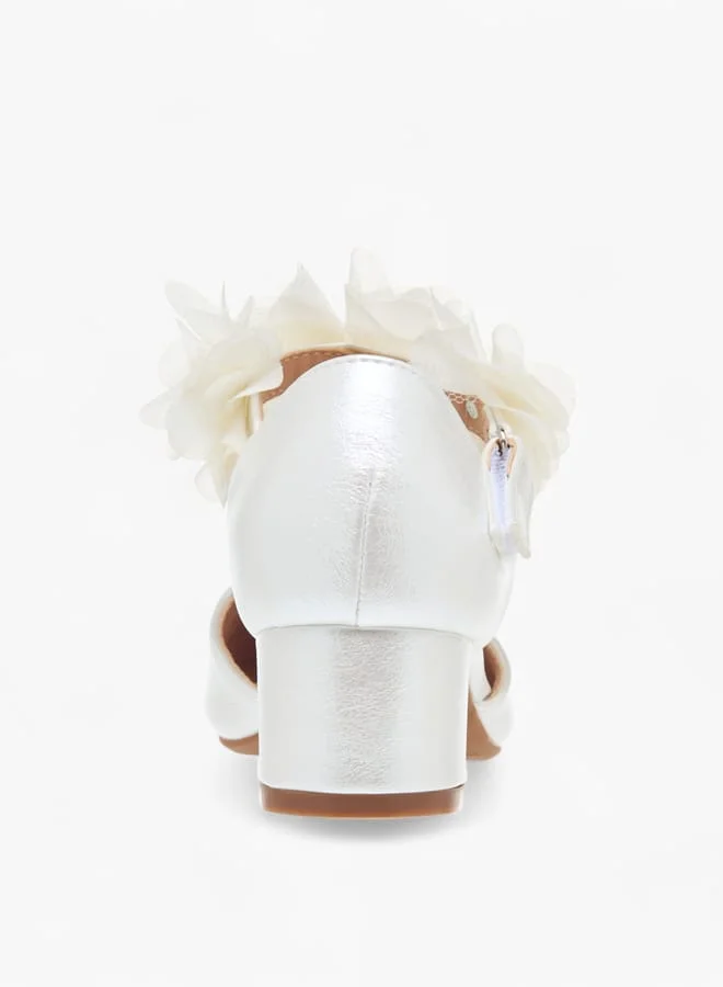 Flora Bella By Shoexpress Girls Block Heel Ballerina With Hook And Loop Closure