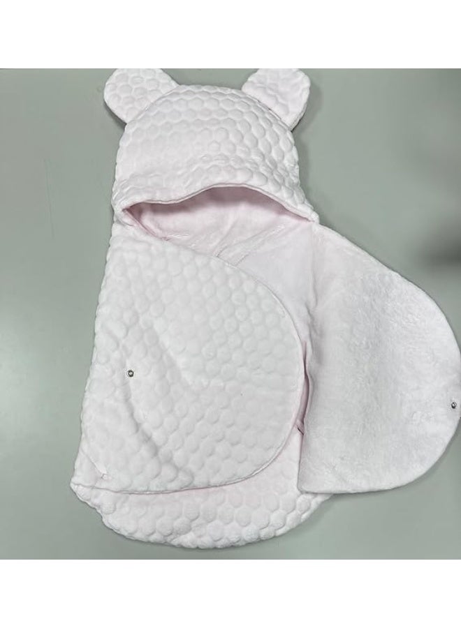 VITION Embossed Velboa Baby Swaddle Blanket for 0-12 Months, Lightweight Breathable Fabric Suitable For Infant Comfort (Made in Türkiye) (Pink) - Image 3