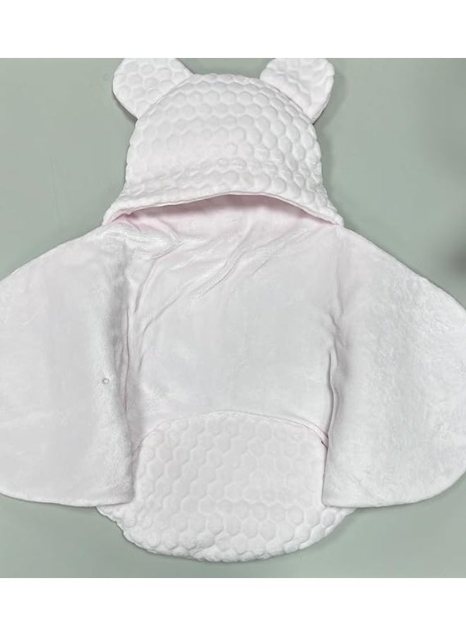 VITION Embossed Velboa Baby Swaddle Blanket for 0-12 Months, Lightweight Breathable Fabric Suitable For Infant Comfort (Made in Türkiye) (Pink) - Image 2