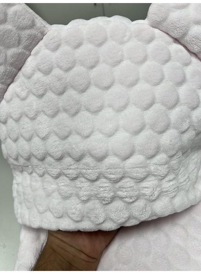 VITION Embossed Velboa Baby Swaddle Blanket for 0-12 Months, Lightweight Breathable Fabric Suitable For Infant Comfort (Made in Türkiye) (Pink) - Image 4