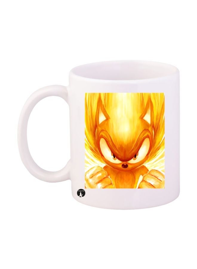 RYN Sonic Video Game Printed Mug White/Yellow Standard Size