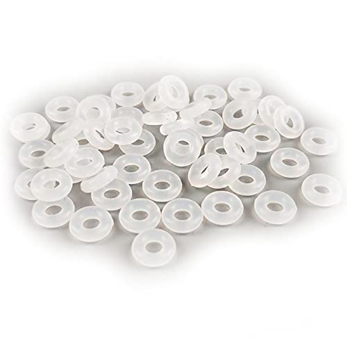 Zittop 80 Pcs Silicone Rubber Stoppers Ring Bead Charms Bracelets Compatible for Use Alone or with Clip Lock Spacer Charm - Clear - Image 1
