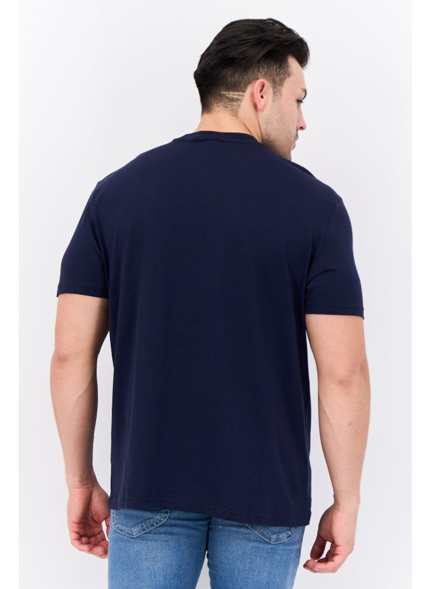 Ben Sherman - Men Crew Neck Short Sleeves Brand Logo T-Shirt, Navy - Image 1