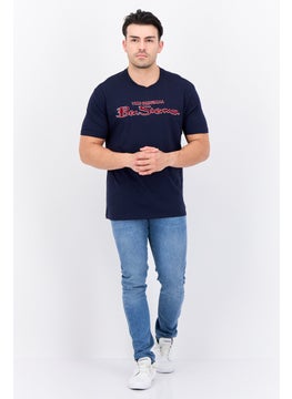 Ben Sherman Men Crew Neck Short Sleeves Brand Logo T-Shirt, Navy  - Image 4