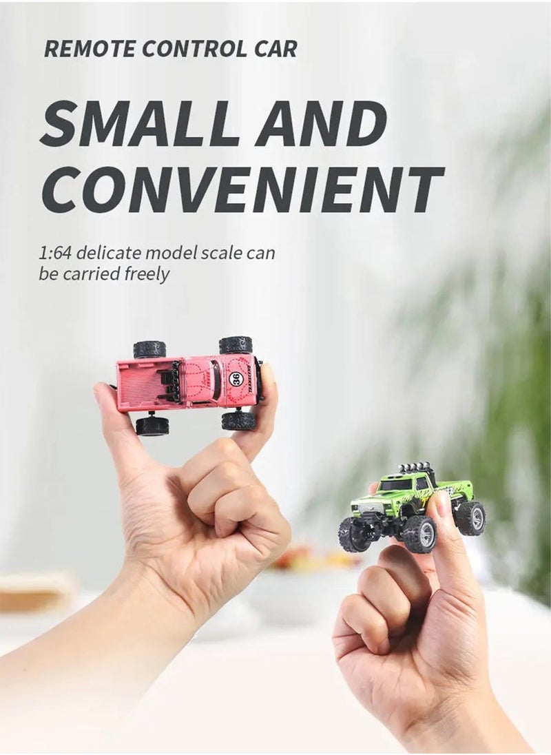 Chillspace Mini Remote Control Car, 2025 New Mini Rc Monster Truck 1/64, 2.4G Remote Control USB Rechargeable Underflow with Trailer with Lights present for Boys and GirlsCar Toys for Kids Gift—Blue  - Image 4