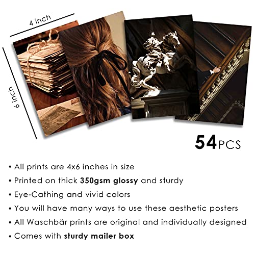 WaschbÃ¤r 54PCS Dark Academia Wall Collage Kit – Vintage Aesthetic Posters for Room Decor, Gothic Home Decor, Retro Style Dark Academia Aesthetic, 4x6 inch Photo Collection for Bedroom, Dorm, and Study Room - Image 2