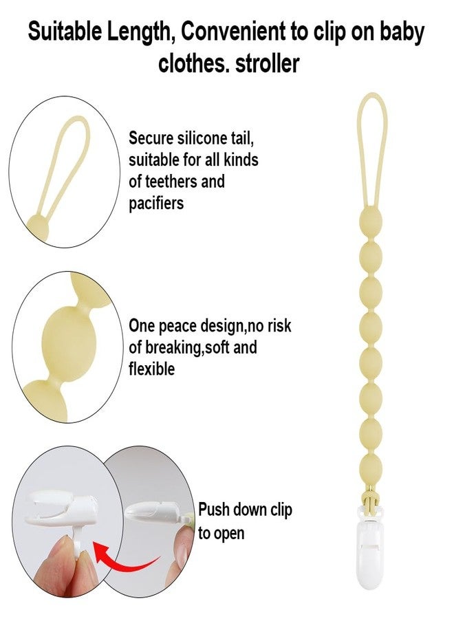 AmazingM Baby Food Grade Silicone Teether Toy with One Piece Design Pacifier Clip Holder,Teething Pain Relief Toys Gift Set for 3 Months+ Boys and Girls,Freezer Safe,BPA Free. (Yellow Llama) - Image 3