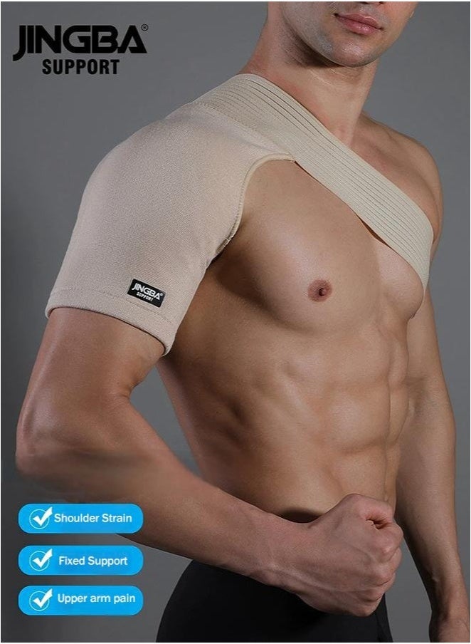 جينجبا سابورت حزام دعم كتف قابل للتعديل لرفع الأثقال وركوب الدراجات والرياضة - يُخفف آلام التهاب الأوتار، مُسامي ومريح للارتداء طوال اليوم. - Image 1