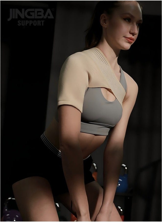 جينجبا سابورت حزام دعم كتف قابل للتعديل لرفع الأثقال وركوب الدراجات والرياضة - يُخفف آلام التهاب الأوتار، مُسامي ومريح للارتداء طوال اليوم. - Image 4