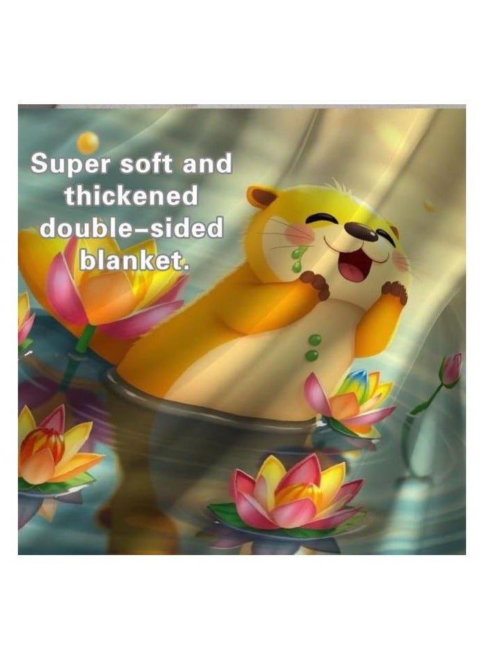 عام بطانية رقيقة من الفانيلا الكرتونية للأطفال أو الطلاب (دافئة ومريحة ومناسبة للنوم والألعاب) 100 سم * 150 سم - 1148 - Image 1