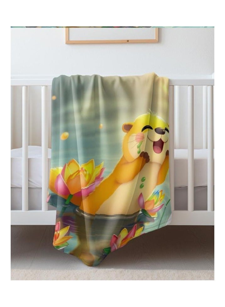 عام بطانية رقيقة من الفانيلا الكرتونية للأطفال أو الطلاب (دافئة ومريحة ومناسبة للنوم والألعاب) 100 سم * 150 سم - 1148 - Image 4