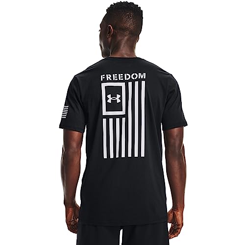 Under Armour Men's New Freedom Flag T-Shirt, Black (001)/White, Medium - Image 3