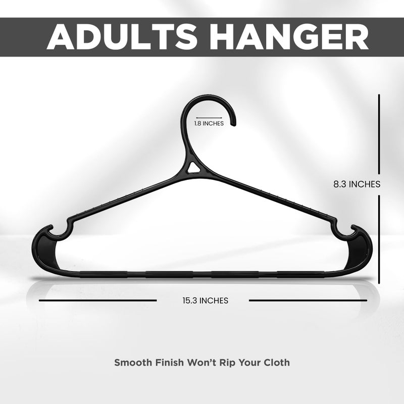 Utopia Home Clothes Hangers - Standard Plastic Hangers Space Saving - Durable Coat Hangers 50 Pack (Black) - Image 4
