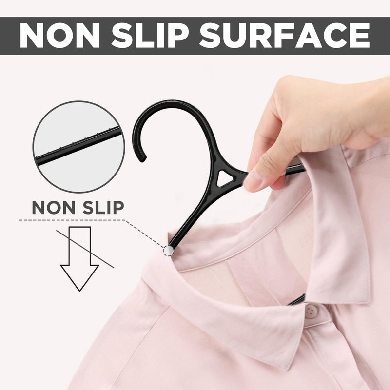 Utopia Home Clothes Hangers - Standard Plastic Hangers Space Saving - Durable Coat Hangers 50 Pack (Black) - Image 2