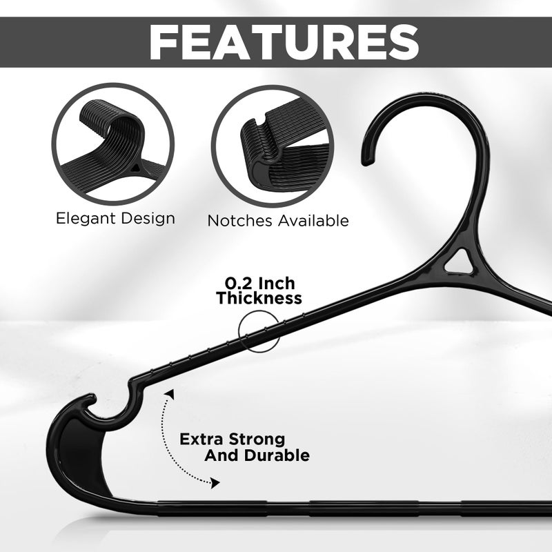 Utopia Home Clothes Hangers - Standard Plastic Hangers Space Saving - Durable Coat Hangers 50 Pack (Black) - Image 5