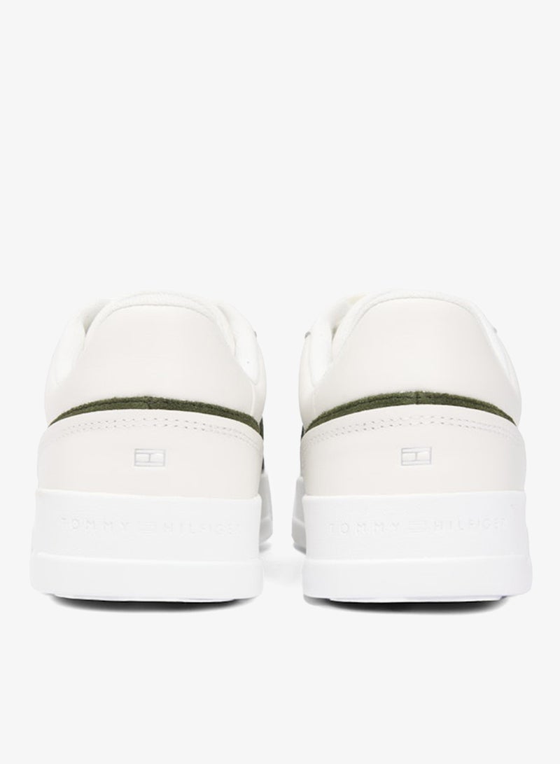 TOMMY HILFIGER Leather Contrast Panel Court Trainers - Image 4