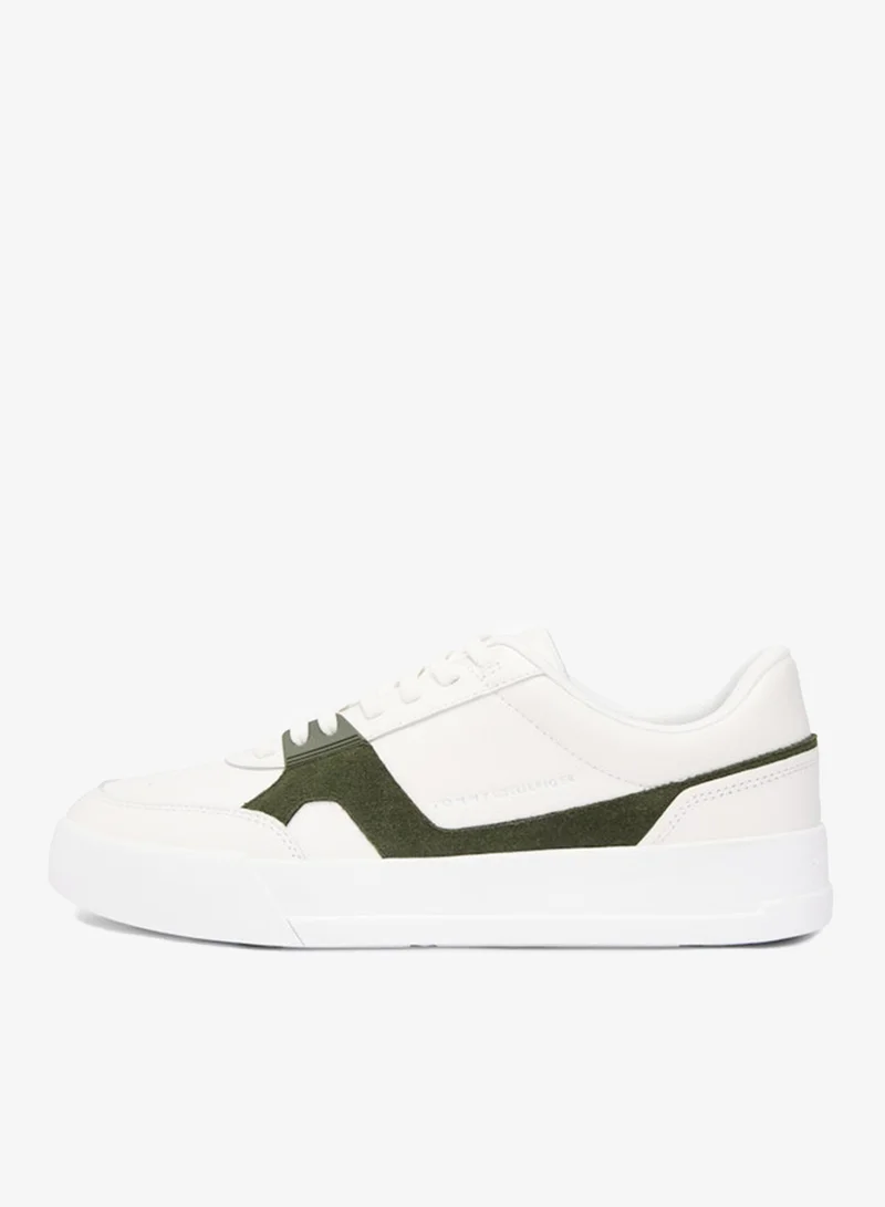 TOMMY HILFIGER Leather Contrast Panel Court Trainers