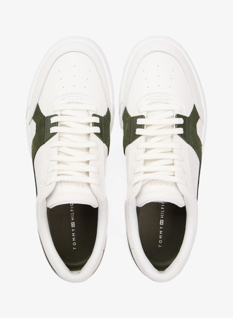 TOMMY HILFIGER Leather Contrast Panel Court Trainers - Image 5