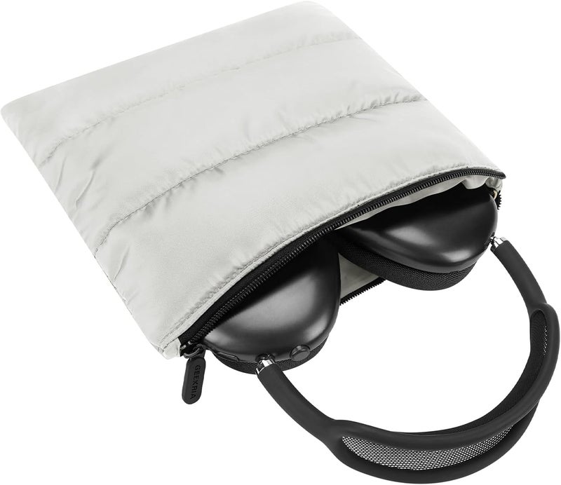 Geekria NOVA Headphones Puffy Pouch, Compatible with Apple AirPods Max 2, AirPods Max Case, Headset Carrying Bag, Soft Travel Pouch Case for Over-Ear Headphones (Off-White) - Image 3