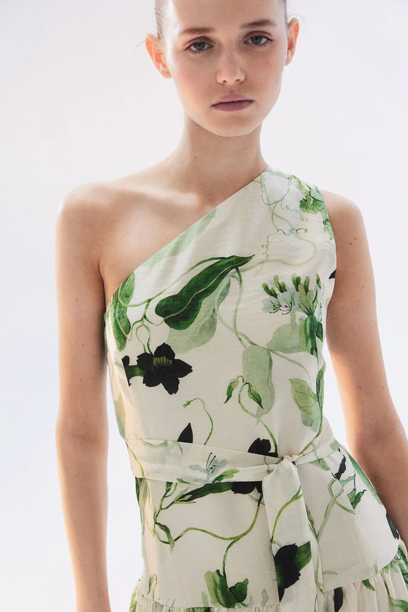 H&M Floral One-Shoulder Dress