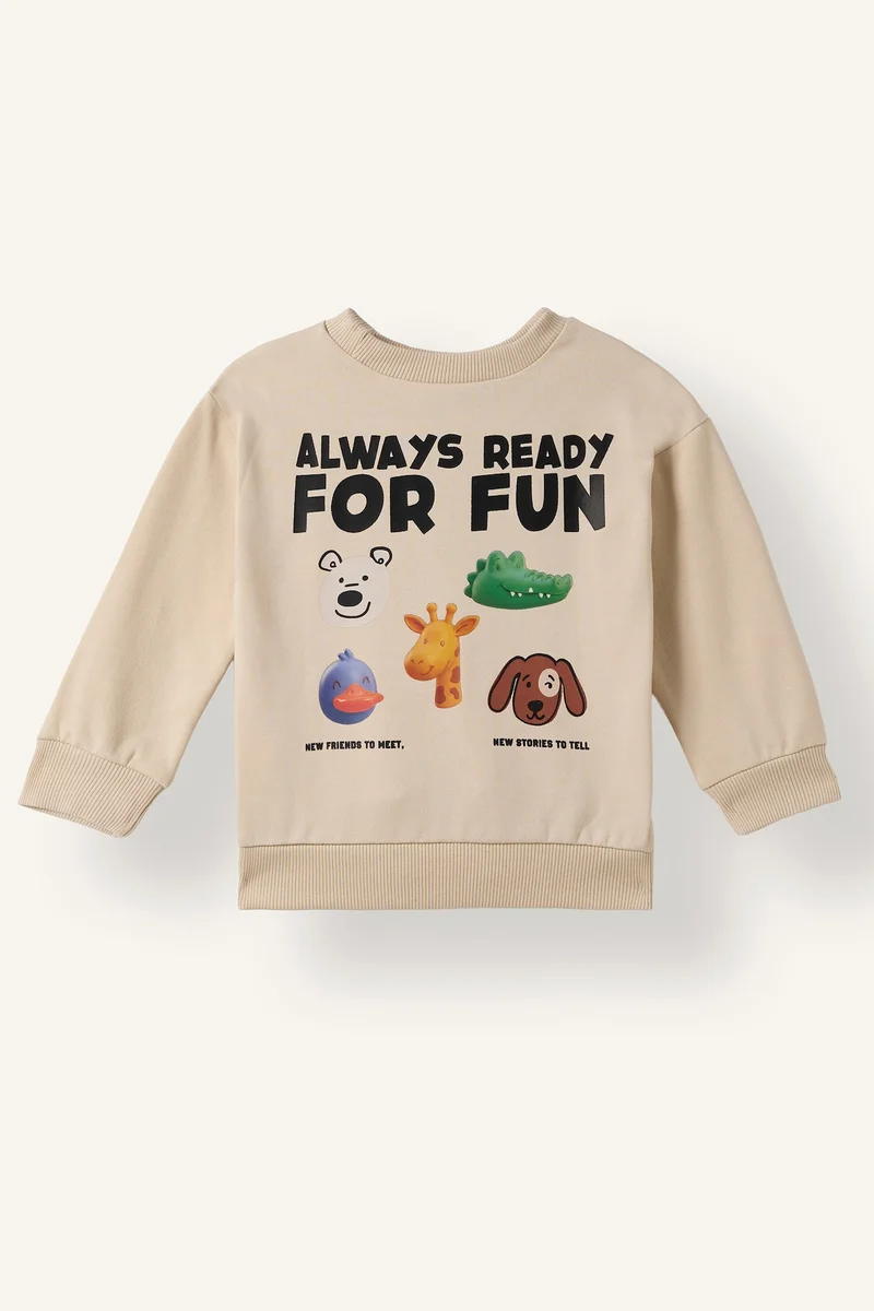 Defacto Oversize Fit Animal Print Sweatshirt