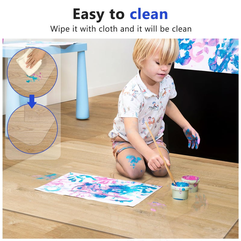 BesWin حصيرة كرسي المكتب للأرضيات الخشبية، 36"x48" حصيرة كرسي مكتب شفافة سهلة الانزلاق للكرسي المتحرك، حصيرة واقية للأرضيات من الفينيل الثقيلة للاستخدام المنزلي أو المكتبي، سهلة التنظيف ومستوية بدون تجاعيد - Image 5