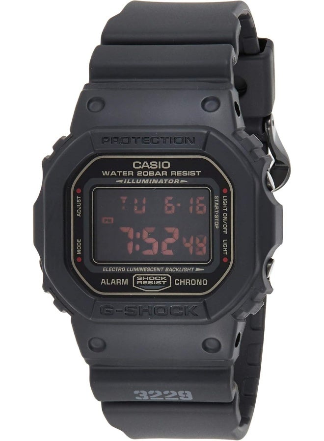 Casio Men's Quartz Watch with Digital Display and Resin Band DW-5600MS-1DR - Image 1
