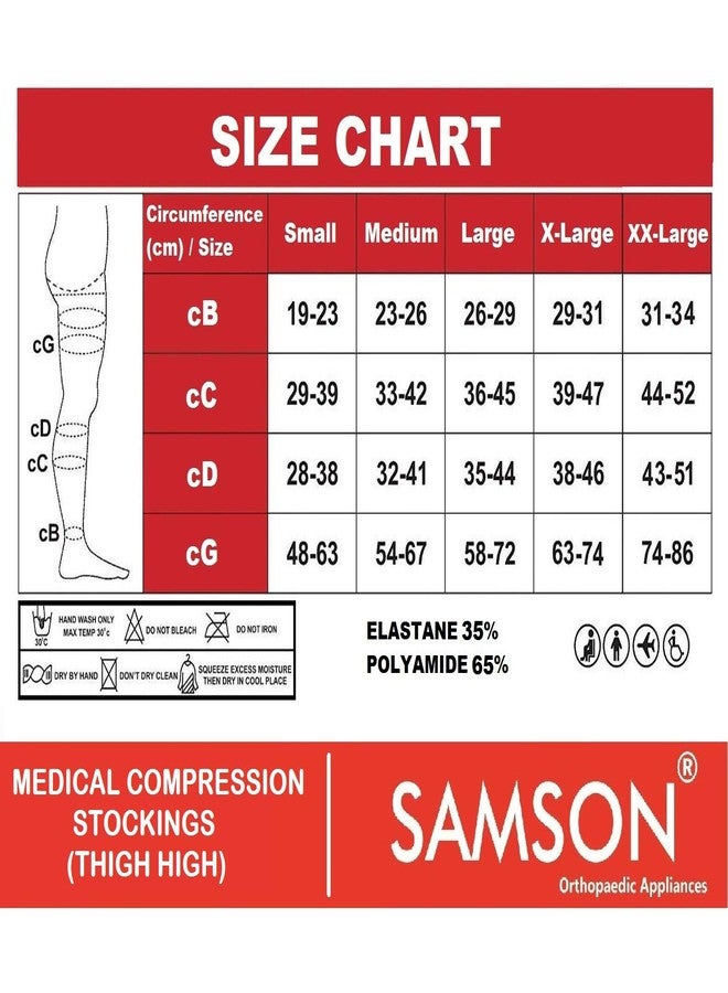 Samson Orthotics Medical Compression Stockings for Varicose Veins, Blood Pools, Congestion, Spider, Lymphedema (Style : Thigh High, Size : Small) - Image 3