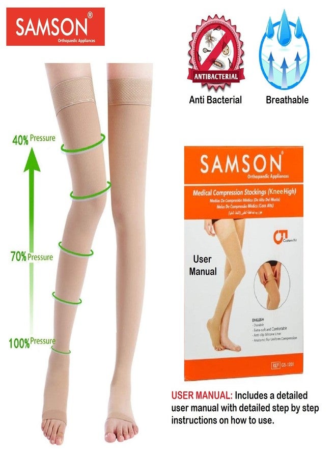 Samson Orthotics Medical Compression Stockings for Varicose Veins, Blood Pools, Congestion, Spider, Lymphedema (Style : Thigh High, Size : Small) - Image 4