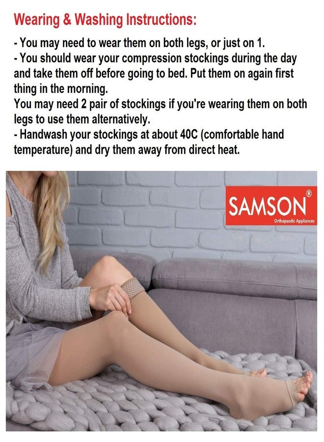 Samson Orthotics Medical Compression Stockings for Varicose Veins, Blood Pools, Congestion, Spider, Lymphedema (Style : Thigh High, Size : Small) - Image 5